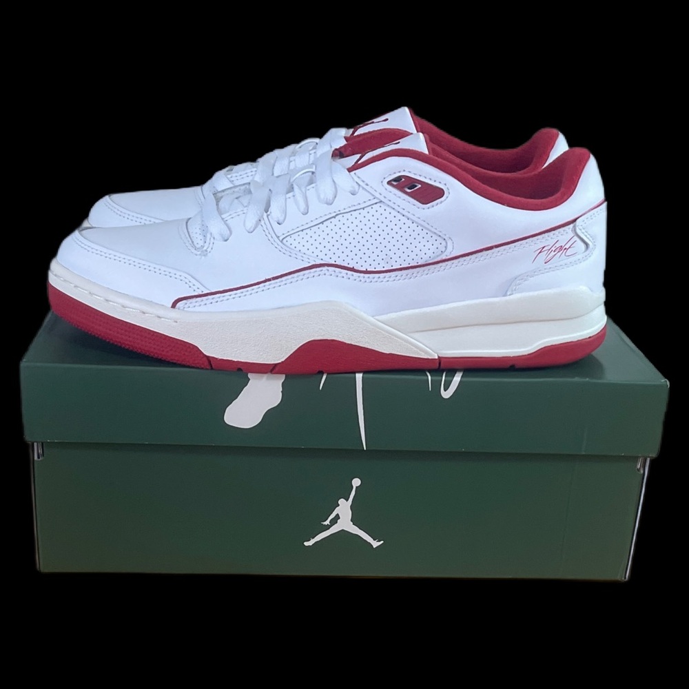 Nike Air Jordan Flight Court Men's White and Red Sneakers *NEW* size 11 - Picture 2 of 14